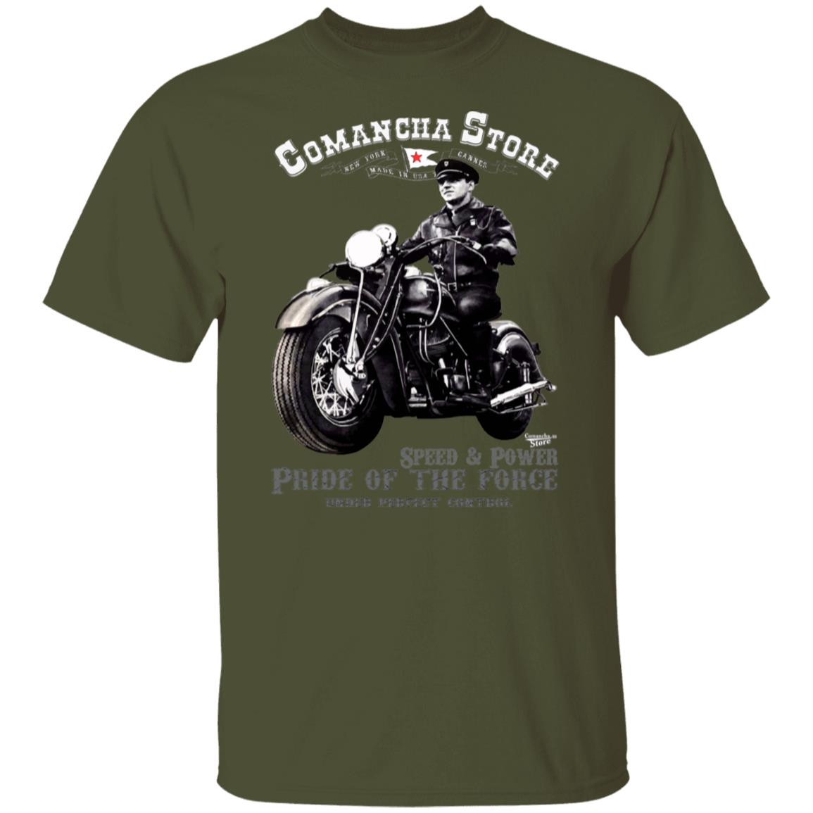 Speed and Power - Vintage Police Motorcycle T-Shirt