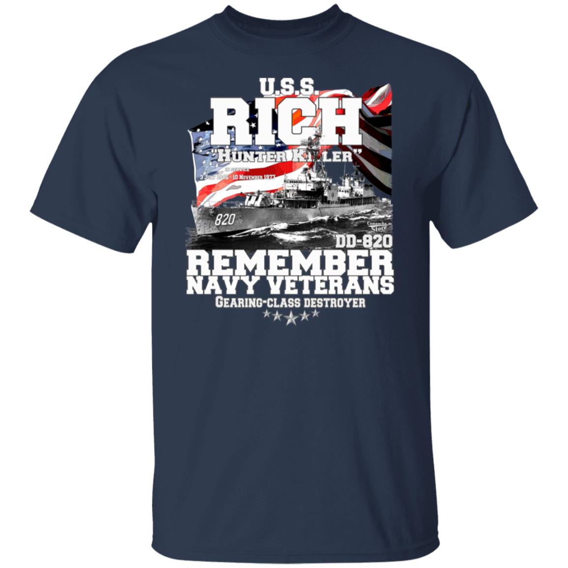 U.S.S. RICH DD-820 Destroyer t-Shirt