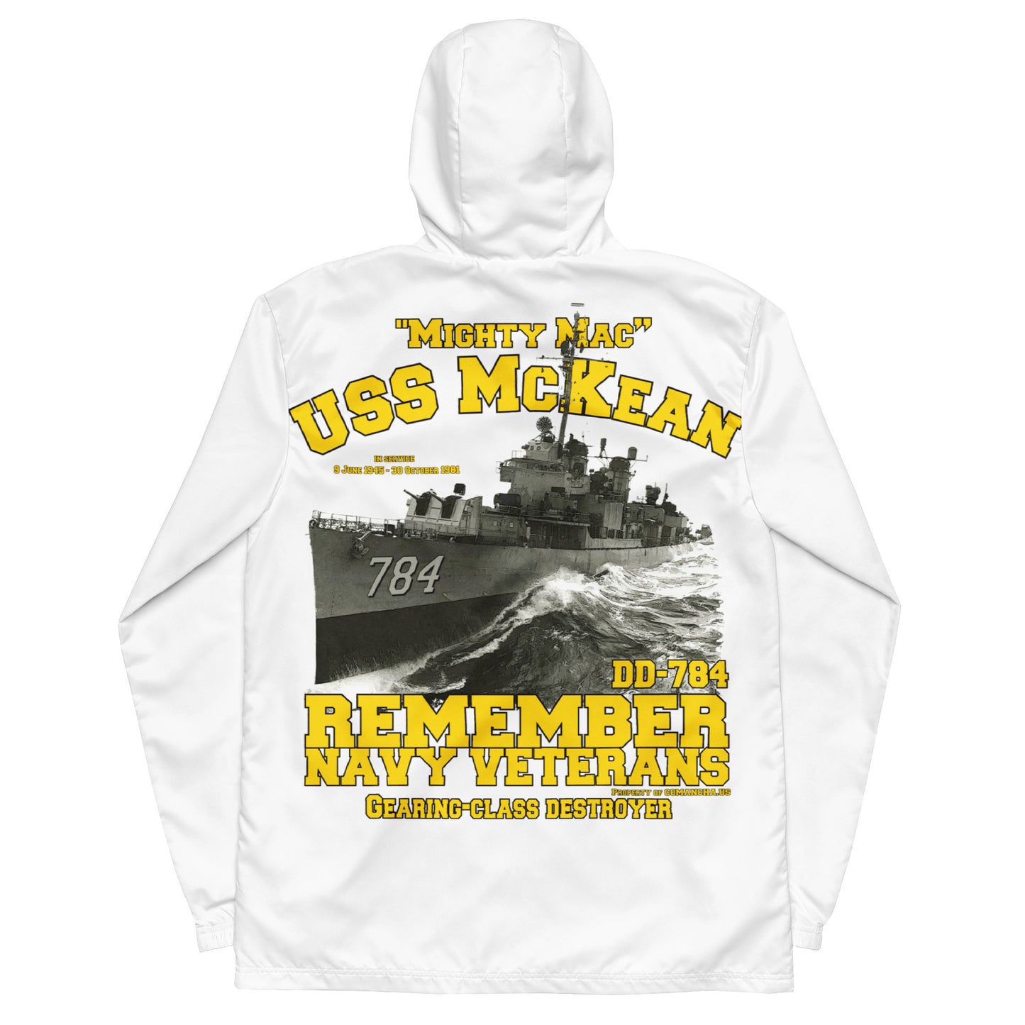 USS McKean DD-784 Destroyer Men’s windbreaker