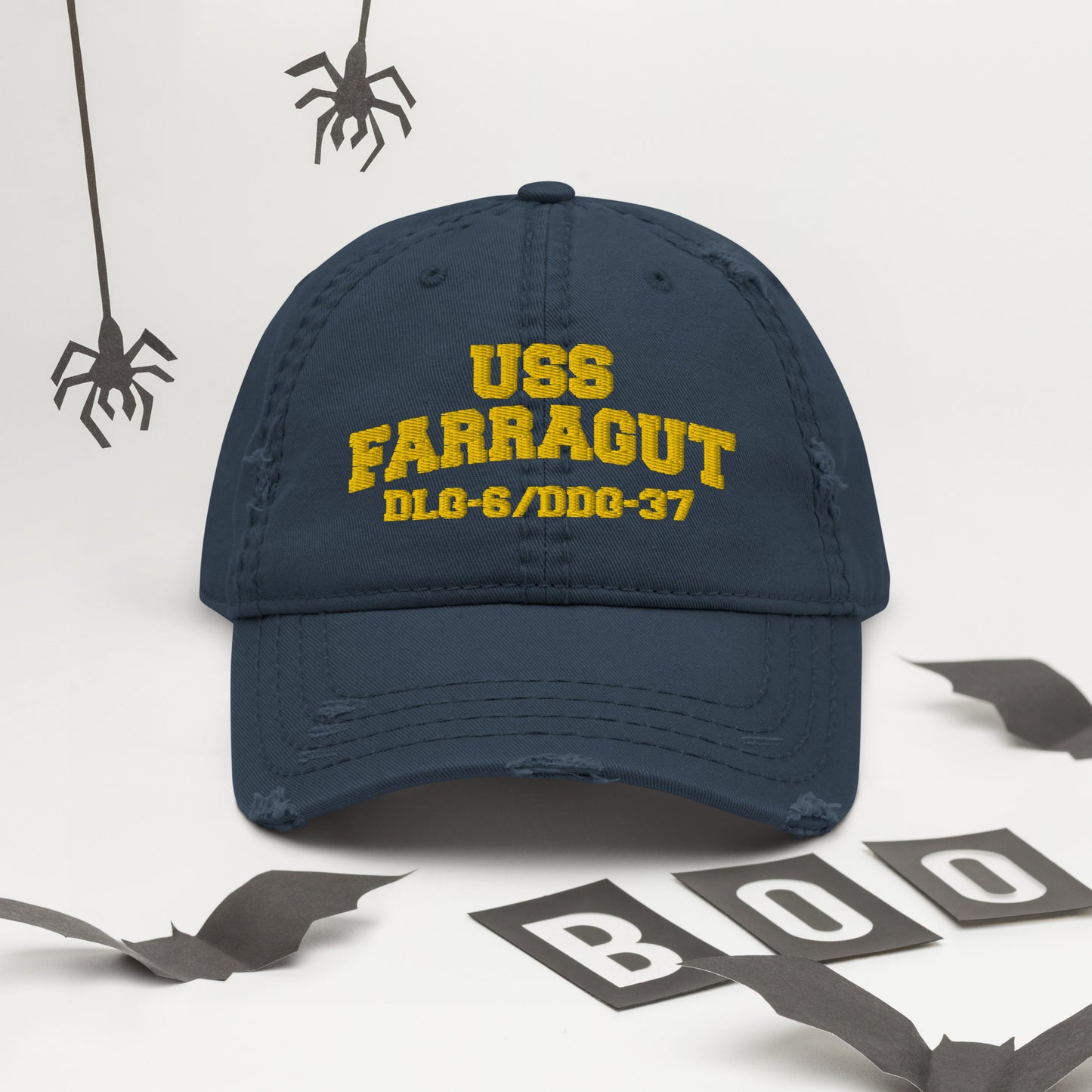 USS FARRAGUT DDG-37 Distressed Dad Hat