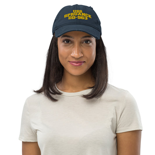 USS SPRUANCE 963 Distressed Dad Hat,