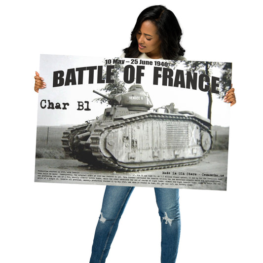 Char B1 Poster, Battle of France Poster, Char B1 Tank Poster, Original Comancha Graphics,
