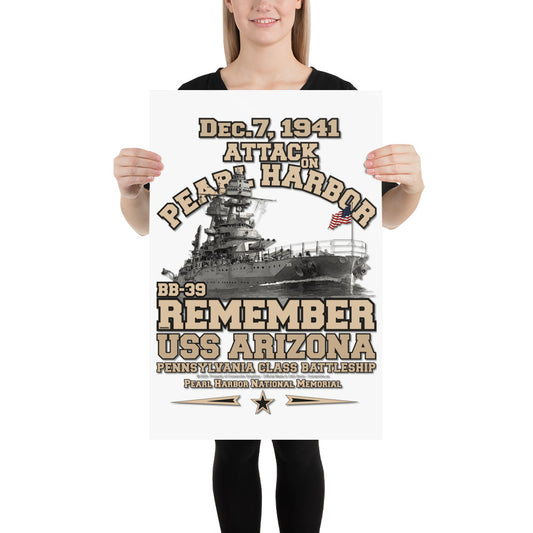 USS ARIZONA BB-39 Poster, Comancha Graphics,