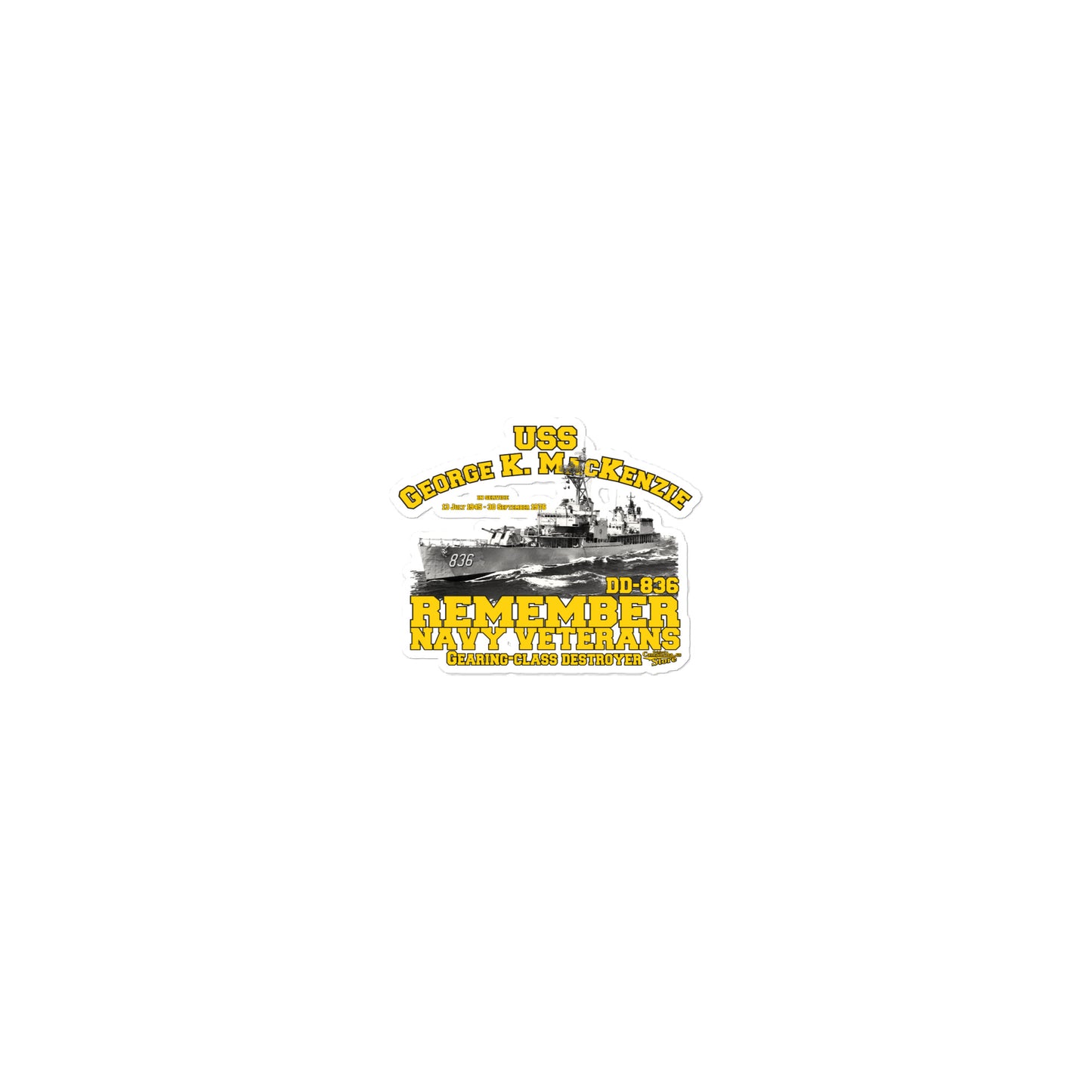 USS George K MacKenzie DD-836 stickers