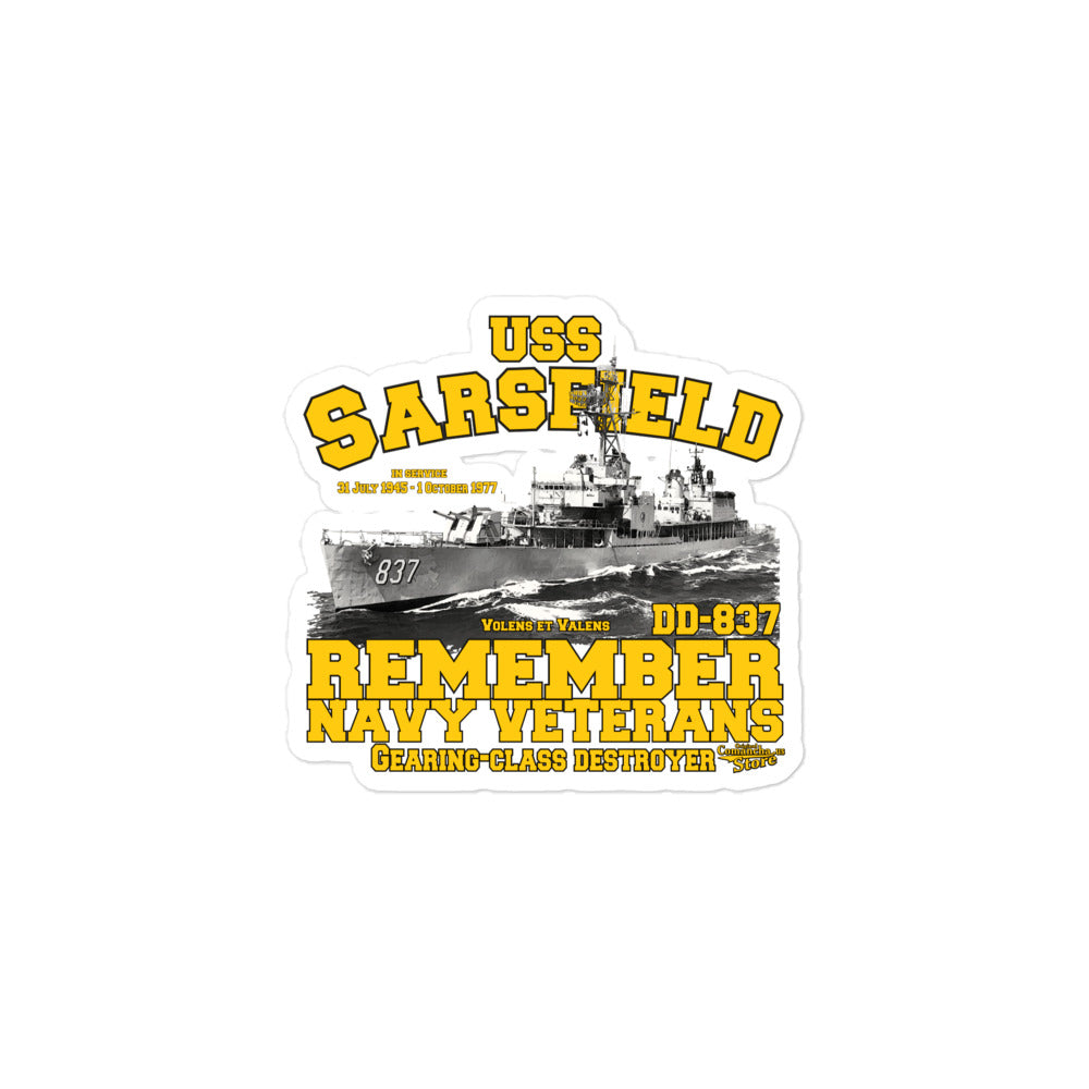 USS Sarsfield DD-837 stickers