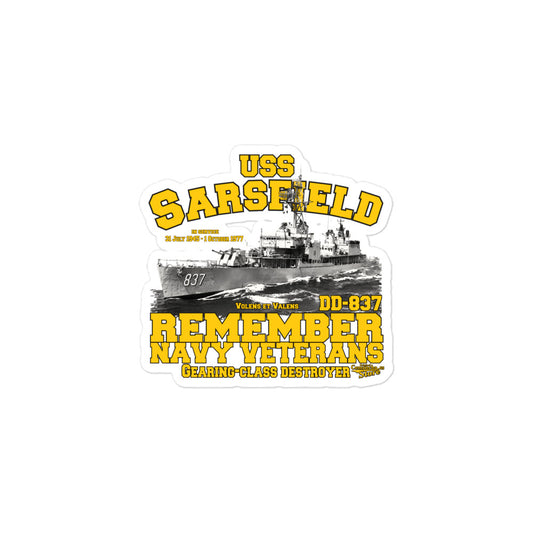 USS Sarsfield DD-837 stickers