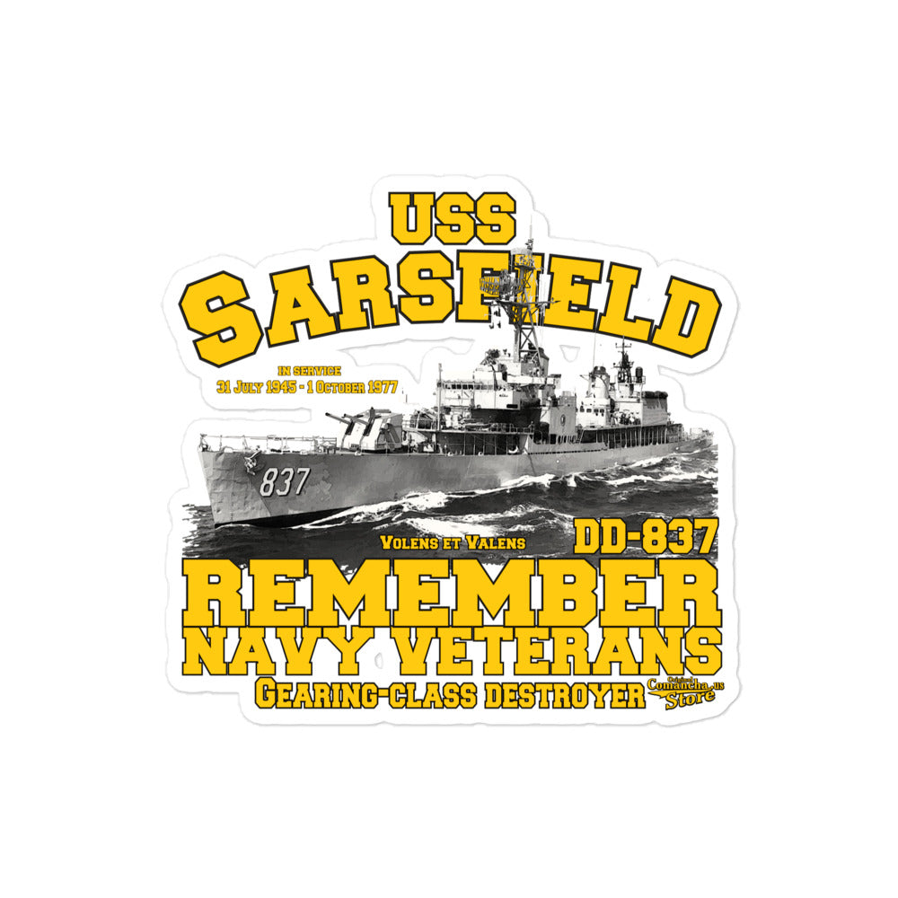 USS Sarsfield DD-837 stickers