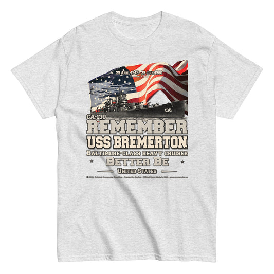USS BREMERTON CA-130 Heavy Cruiser T-shirt, Comancha desig
