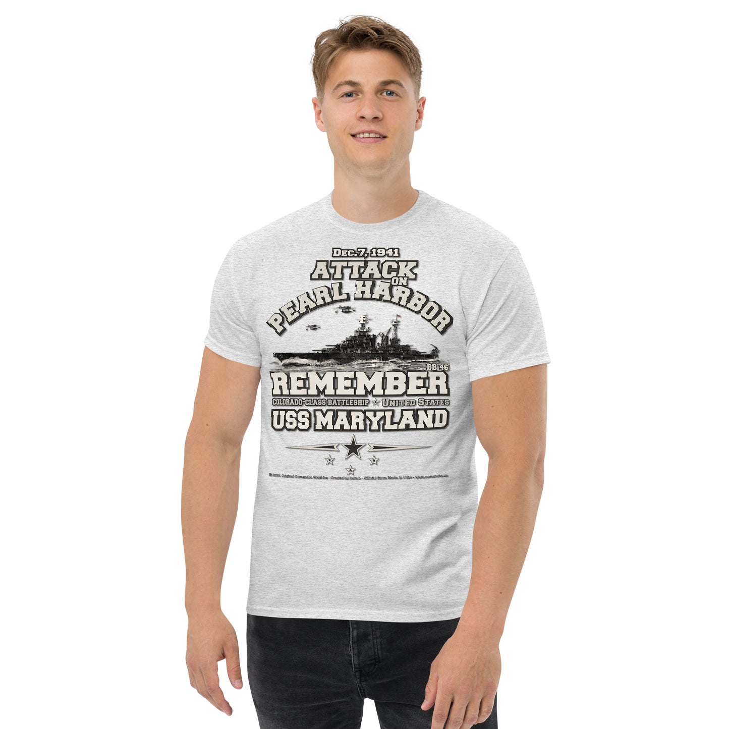 USS Maryland BB-46 US Battleship t-shirt
