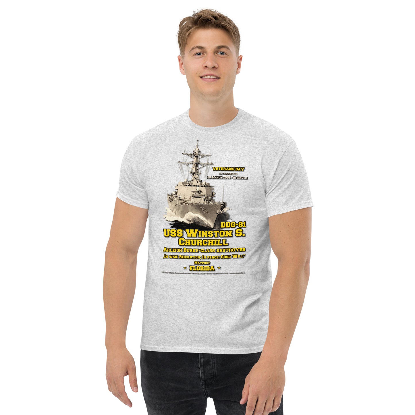USS Winston Churchill DDG-81 Destroyer t-shirt