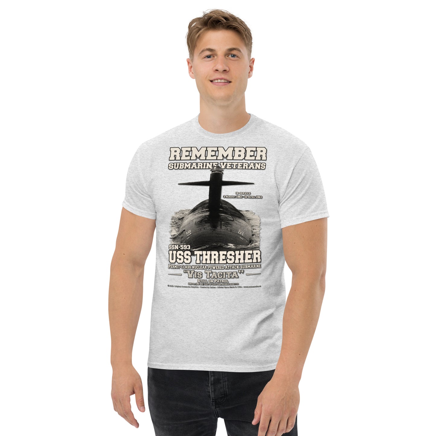 USS THRESHER SSN-593 Submarine t-shirt