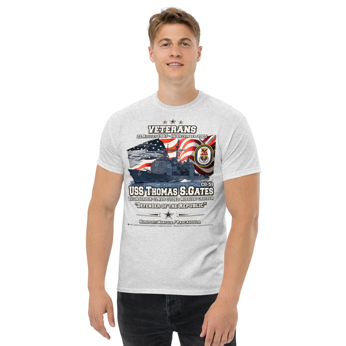 USS THOMAS GATES CG-51 Missile Cruiser t-shirt