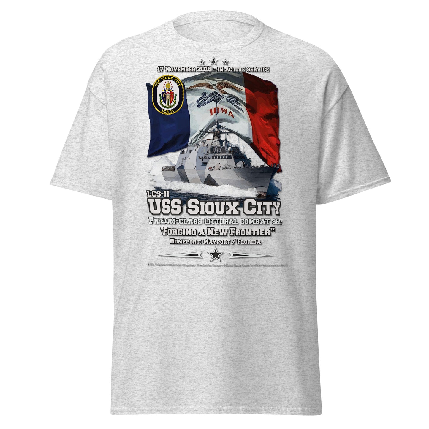 USS SIOUX CITY LCS-11 Littoral Combat Ship Veterans, Comancha T-shirts,