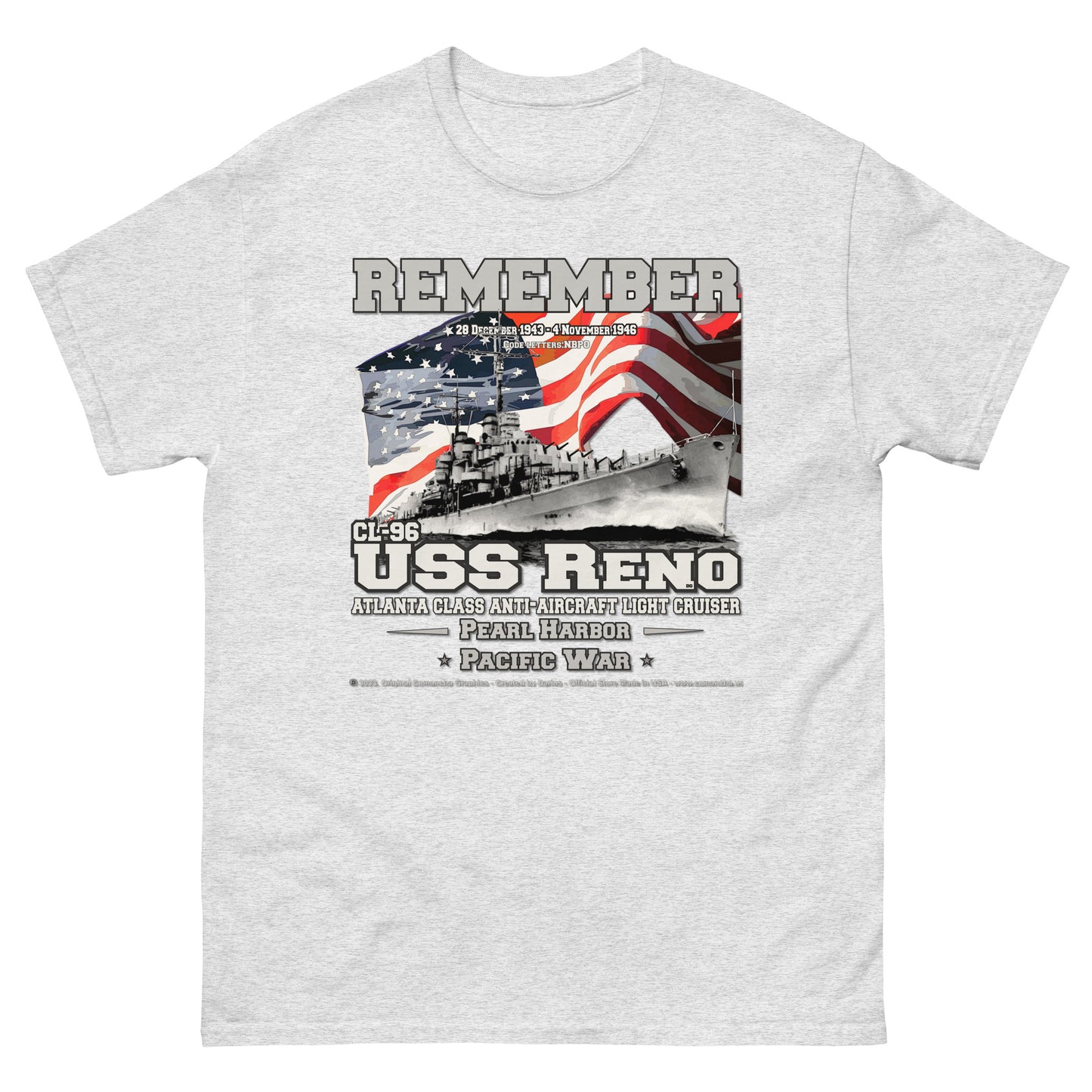 USS RENO CL-96 Anti-Aircraft Cruiser T-shirt