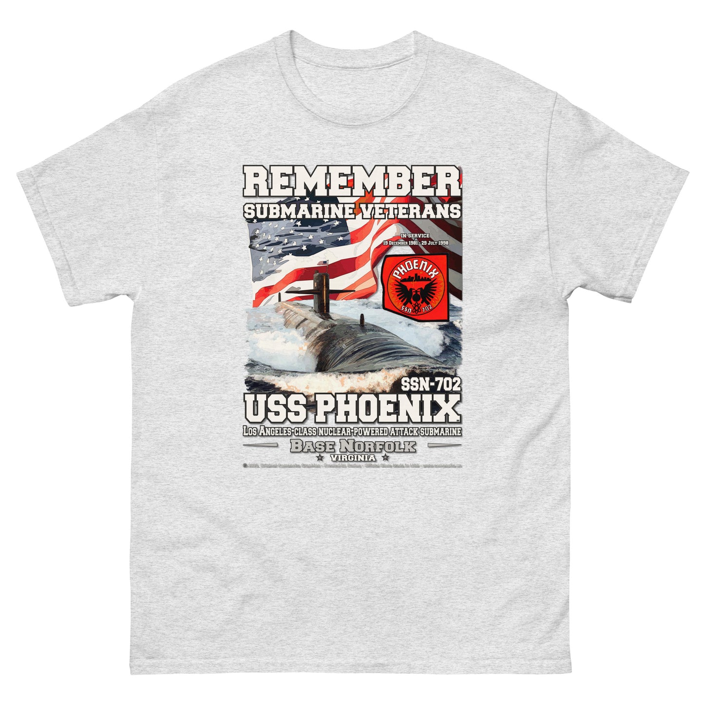 USS PHOENIX SSN-702 Submarine T-Shirt