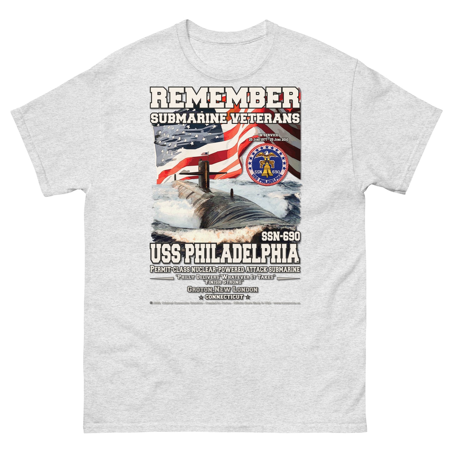 USS PHILADELPHIA SSN-690 Submarine T-Shirt