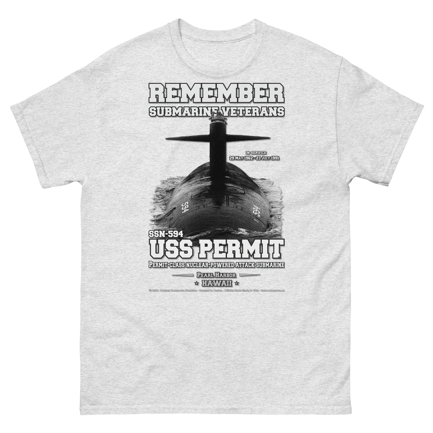 USS PERMIT SSN-594 Submarine T-Shirt