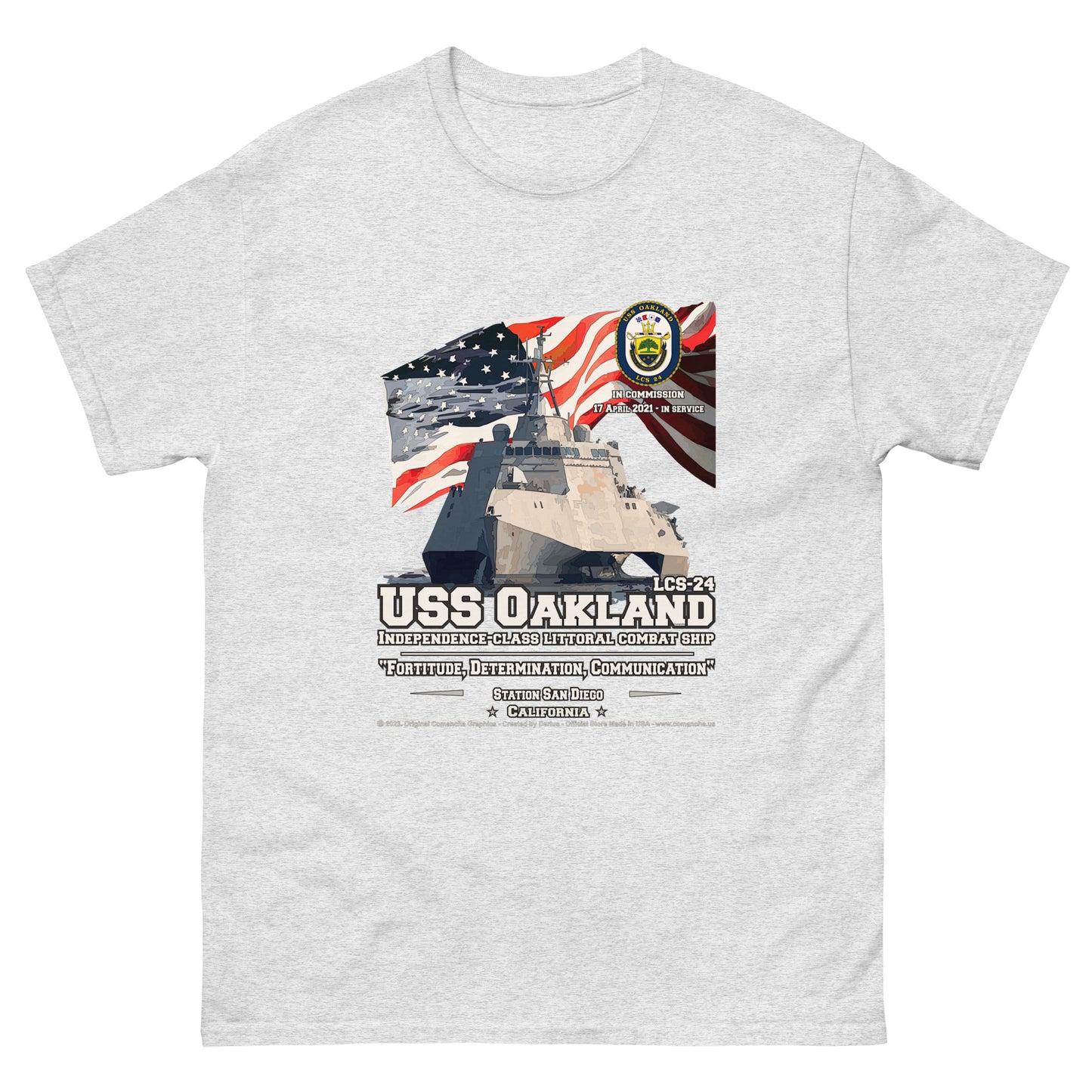 USS OAKLAND LCS-24 Littoral Comabat Ship T-shirt
