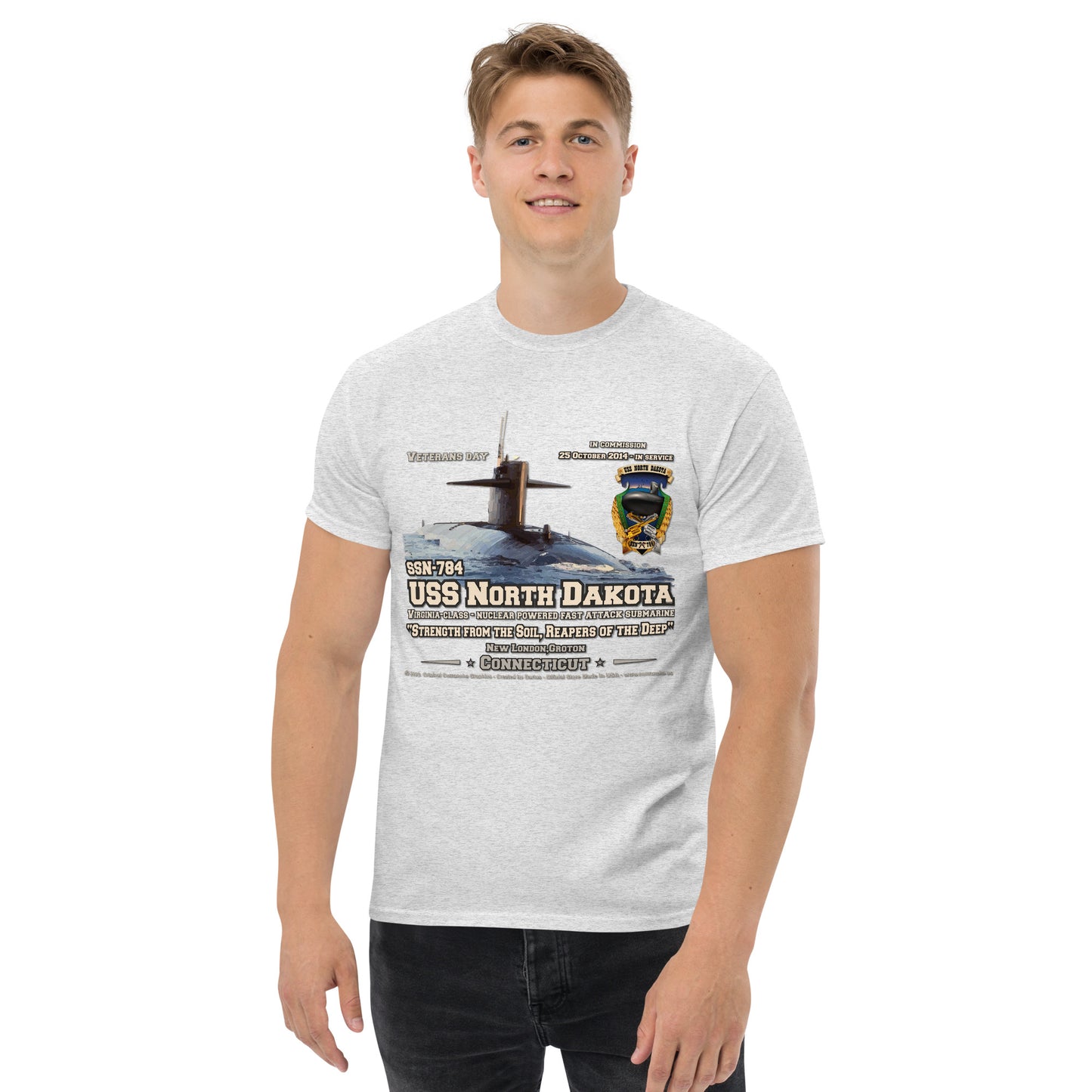 USS NORTH DAKOTA SSN-784 Submarine Veterans Day T-shirt