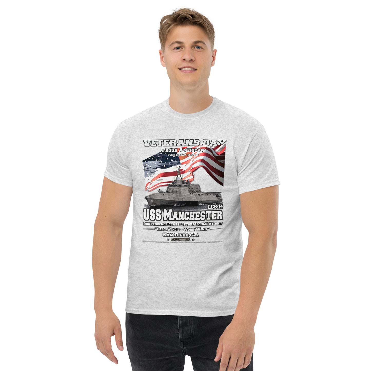USS MANCHESTER LCS-14 Littoral Combat Ship t-shirt