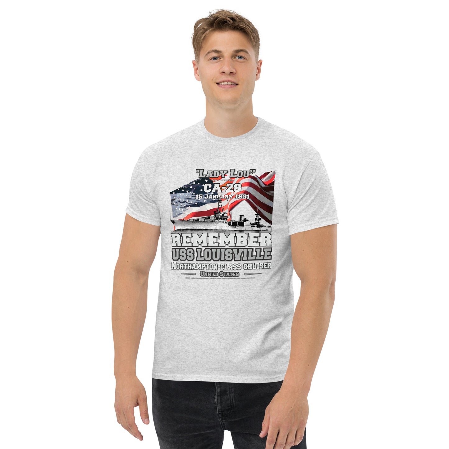 USS LOUISVILLE CA-28 Cruiser T-Shirt