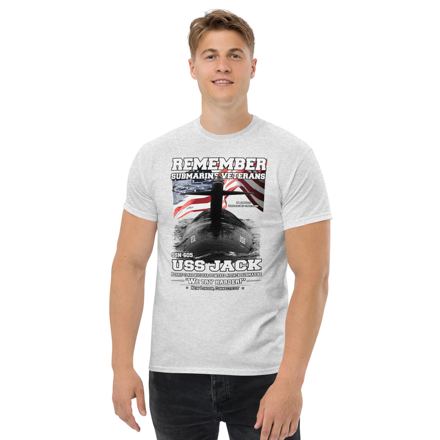 USS JACK SSN-605 Tshirt, US Navy Submarine Veterans T-Shirt, Comancha United States Ships T-shirts, USS JACK SSN-605 Submarine T-Shirt,