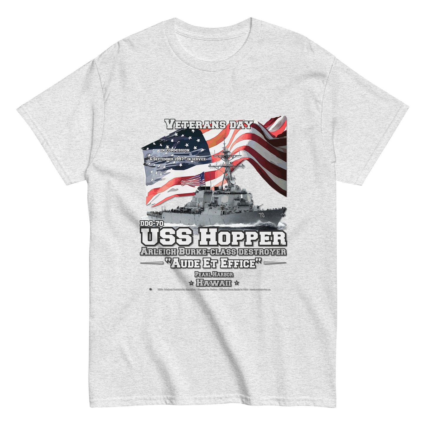 USS HOPPER DDG-70 T-shirt, US Navy Ships T-shirt, US navy Veterans T-shirt, Destroyer Veterans Classic T-Shirt, Comancha Navy T-shirt store, USS HOPPER DDG-70 Destroyer Veterans Classic T-Shirt, Comancha Tees store,