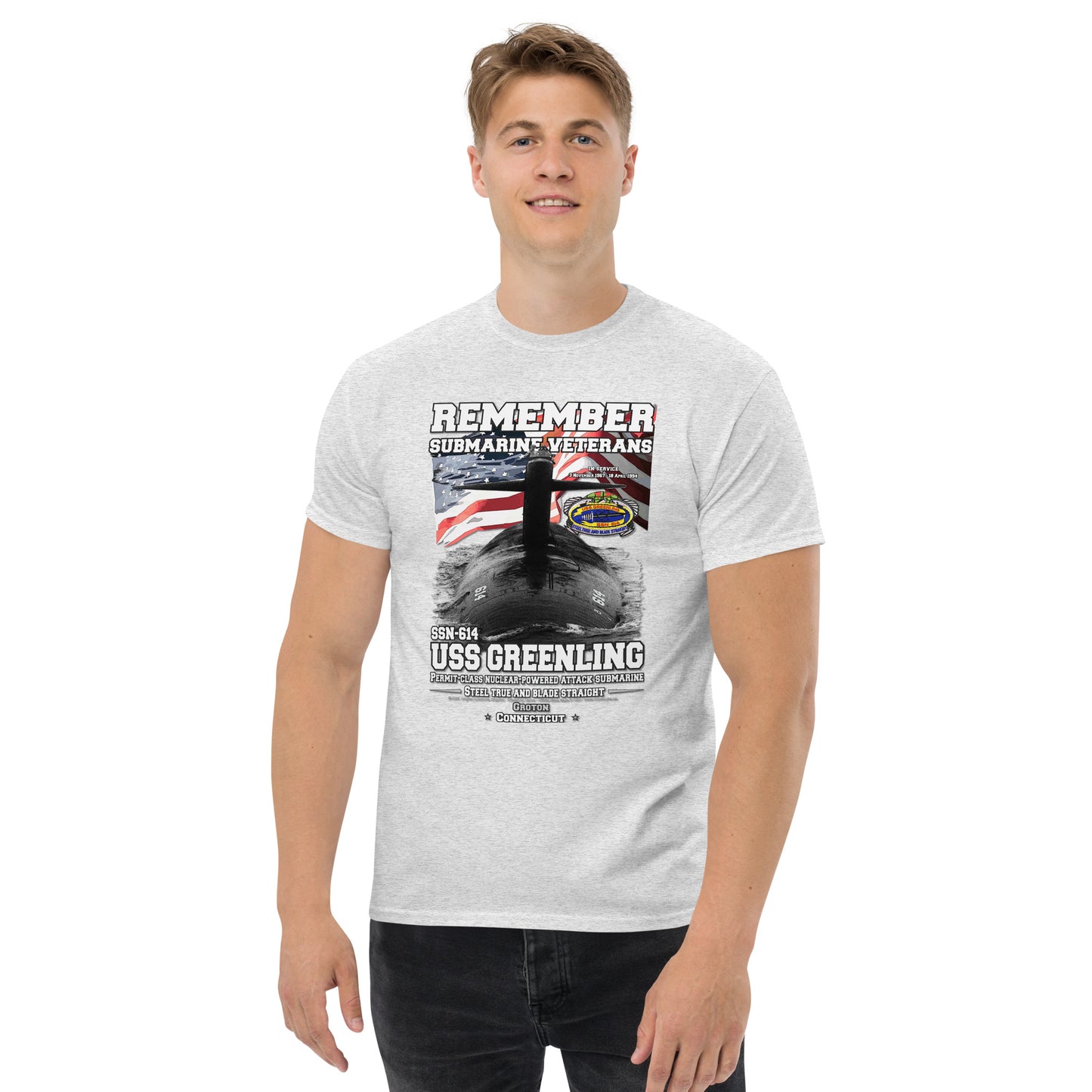 USS GREENLING SSG-614 Submarine t-shirt