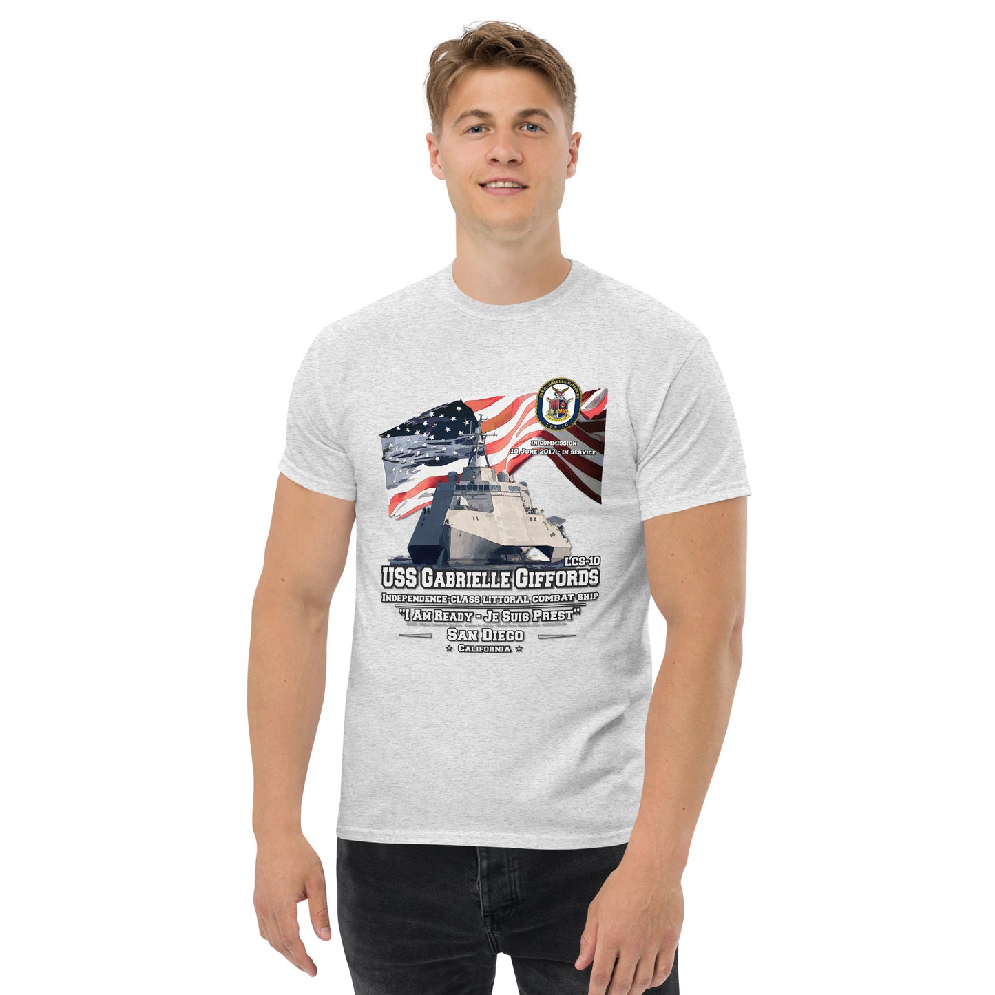 USS GABRIELLE GIFFORDS LCS-10 Littoral Combat Ship t-shirt