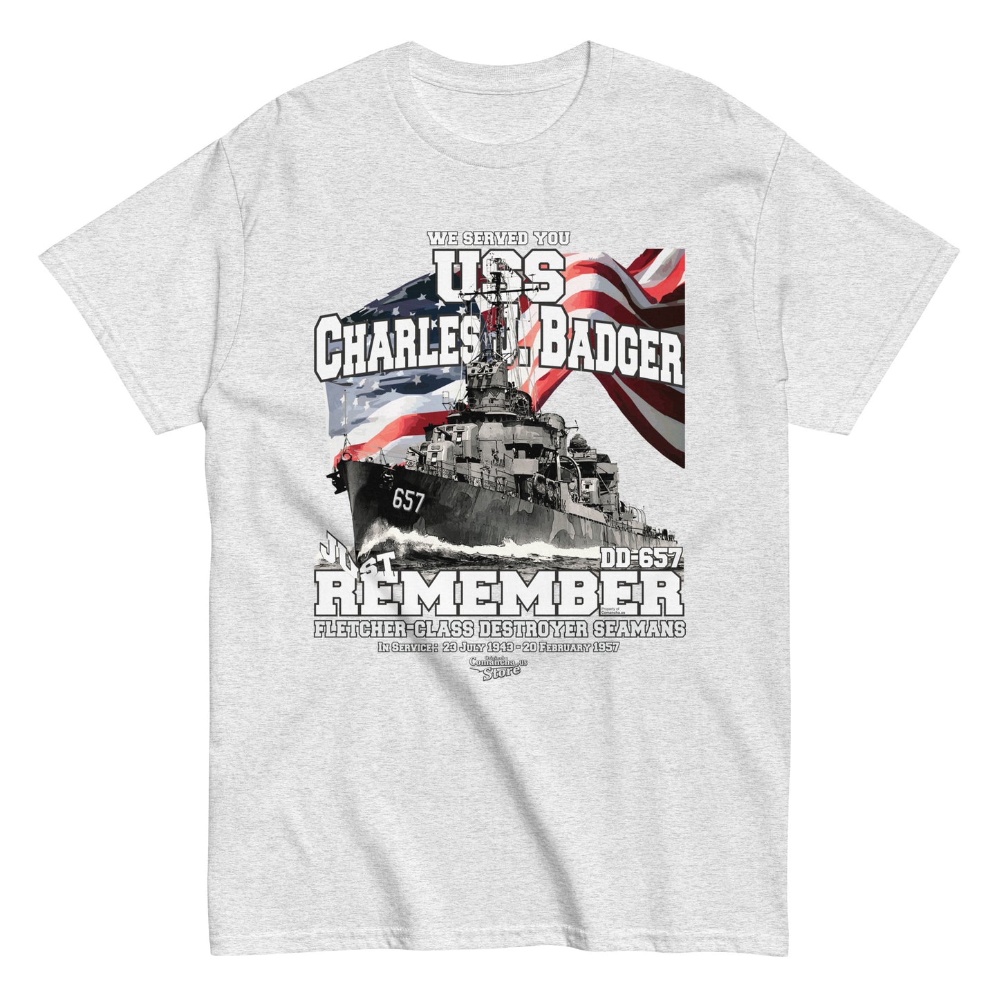 t-shirt, Fletcher-class destroyer t-shirt, us destroyer t-shirt,navy destroyer t-shirt,Destroyer veterans t-shirt,Comancha T-shirts,destroyer shipmates t-shirt,WW2 destroyers t-shirt,seamans t-shirt,US destroyer t-shirt,US Navy destroyer t-shirt,