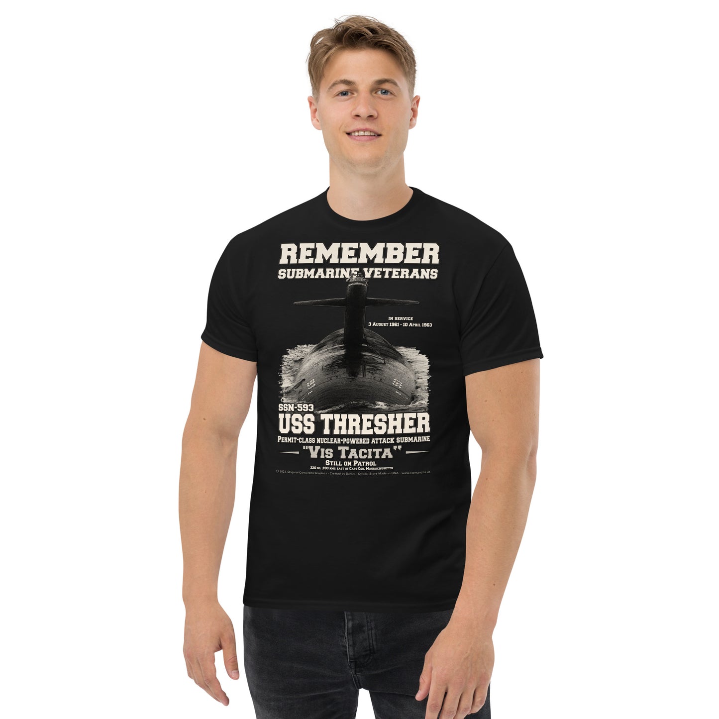 USS THRESHER SSN-593 Submarine t-shirt