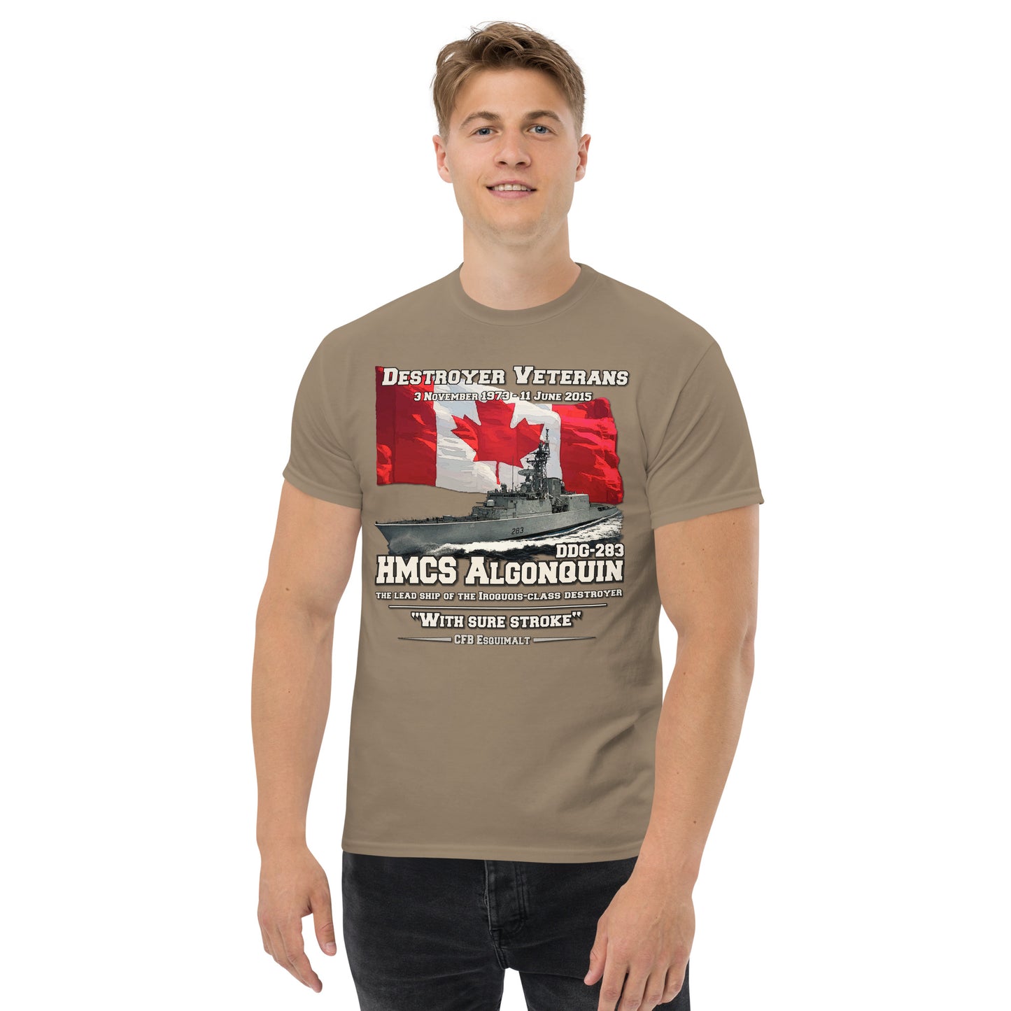 HMCS Algonquin DDG-283 Tee, Canadian Destroyer Veterans tee, Comancha Design,HMCS Algonquin tee, Destroyer Veterans,