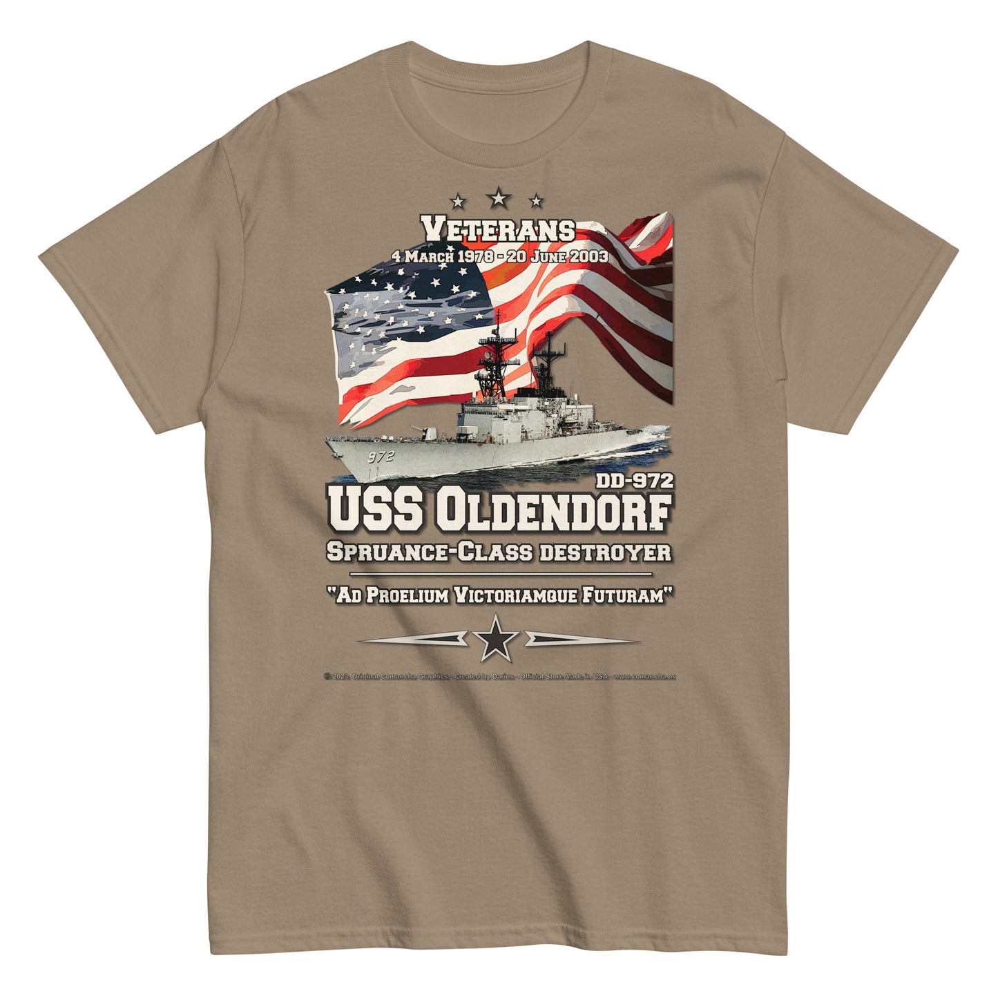 USS OLDENDORF DD-972 US Destroyer T-shirt, Destroyer Veterans, Comancha Graphics,