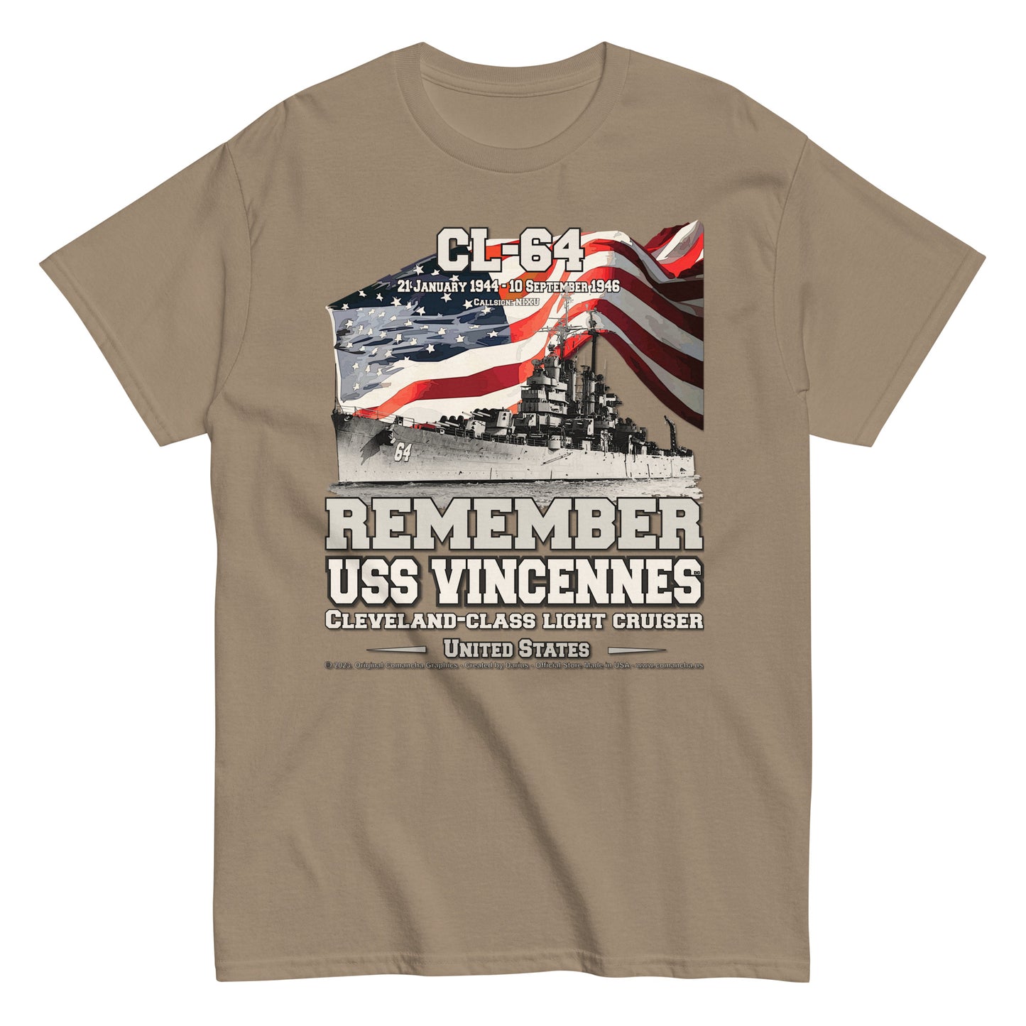 USS VINCENNES CL-64 Light Cruiser T-shirt