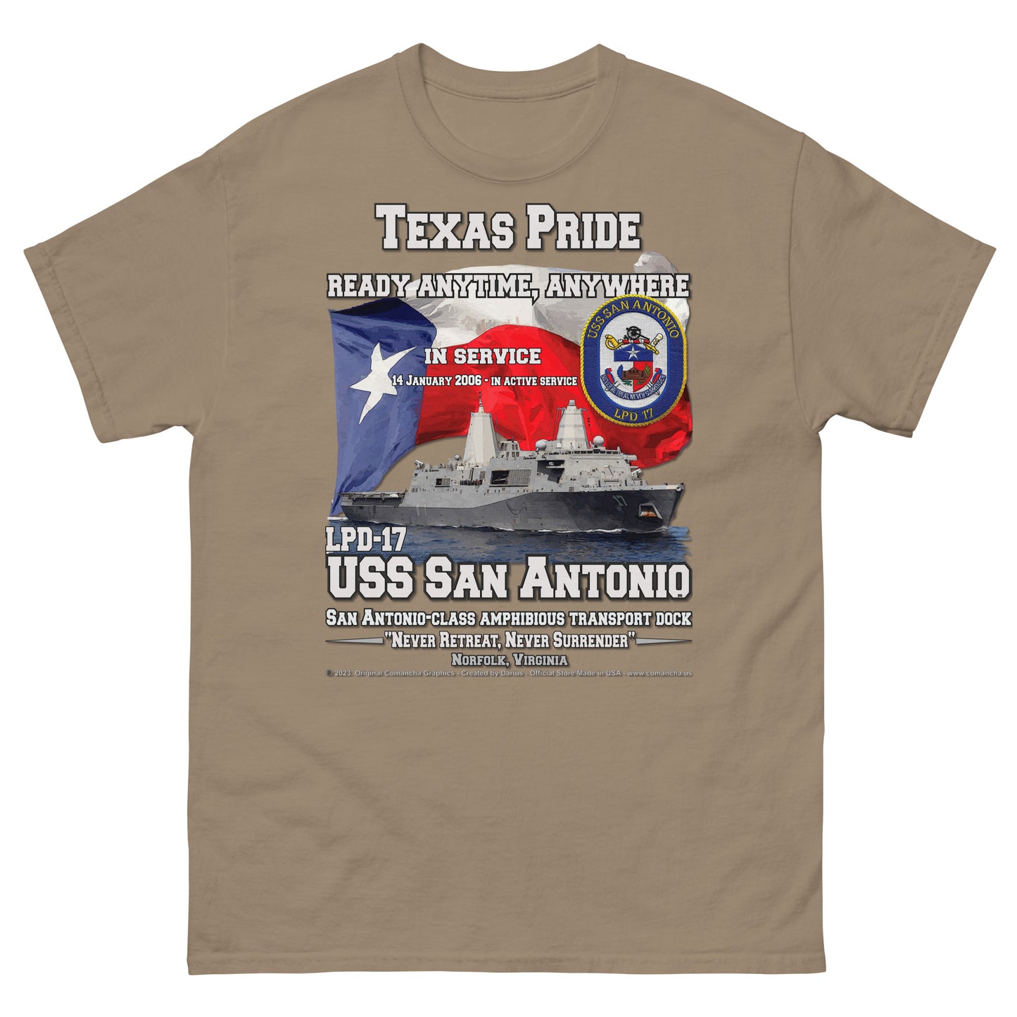 USS SAN ANTONIO LPD-17 Amphibious Transport Dock t-shirt