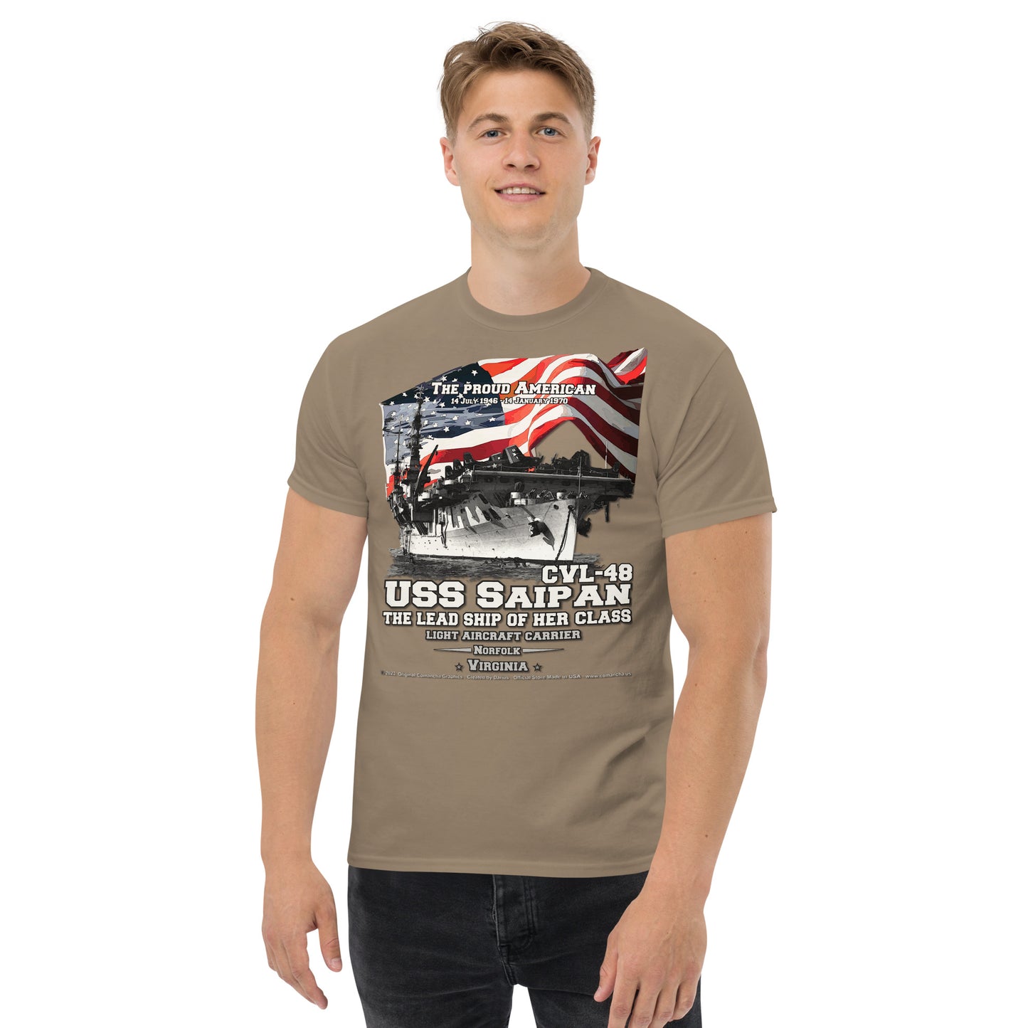 USS SAIPAN CVL-48 Light Aircraft Carrier Veterans classic t-shirt, Comancha.us T-shirts,