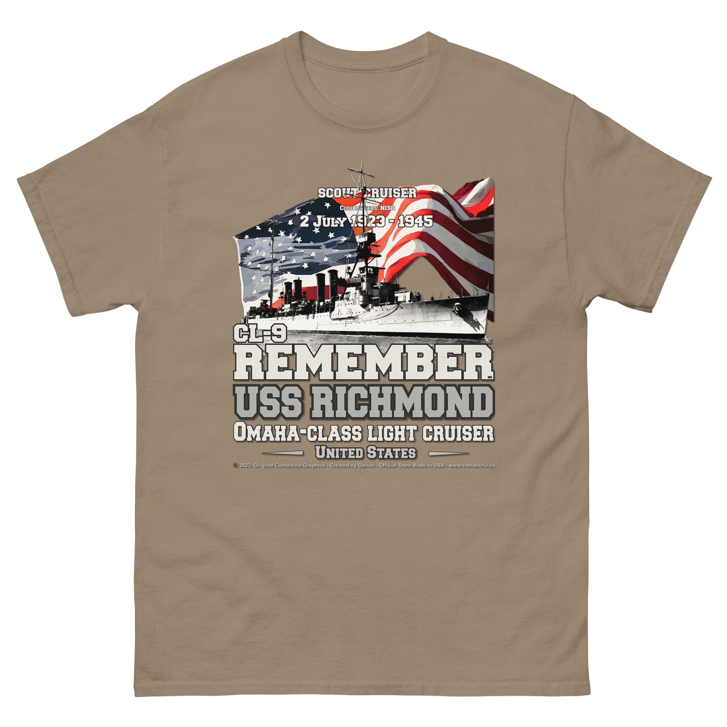 USS RICHMOND CL-9 Light Cruiser T-shirt