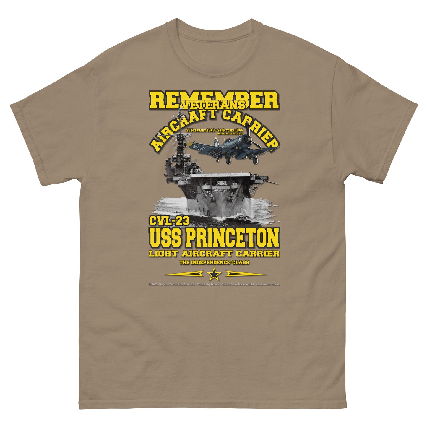 USS PRINCETON CVL-23 Aircraft Carrier T-Shirt