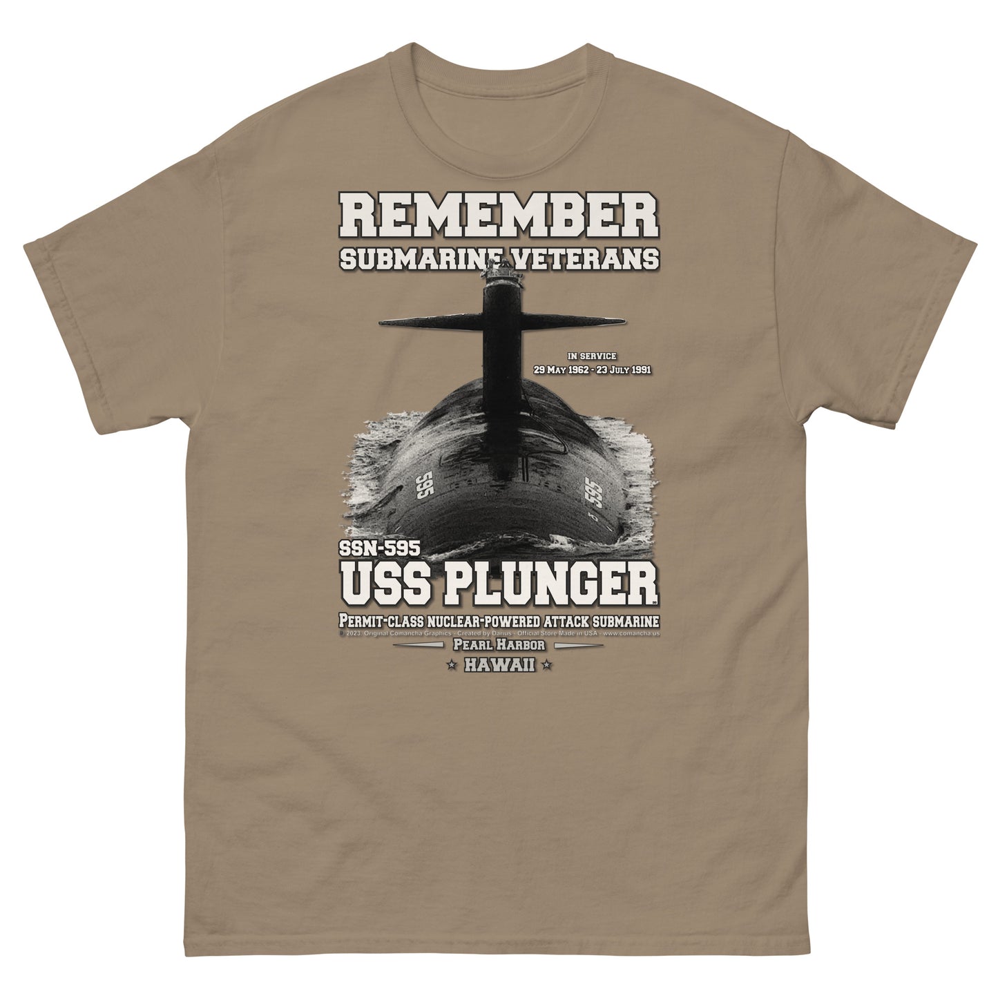 USS PLUNGER SSN-595 Submarine T-Shirt