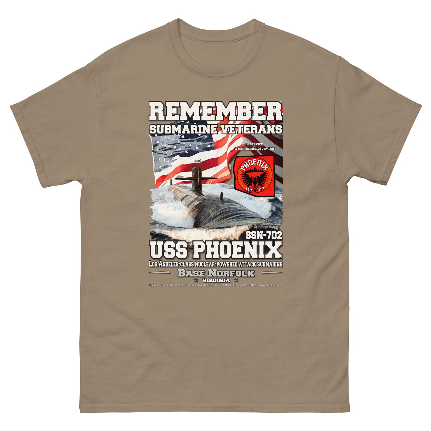 USS PHOENIX SSN-702 Submarine T-Shirt