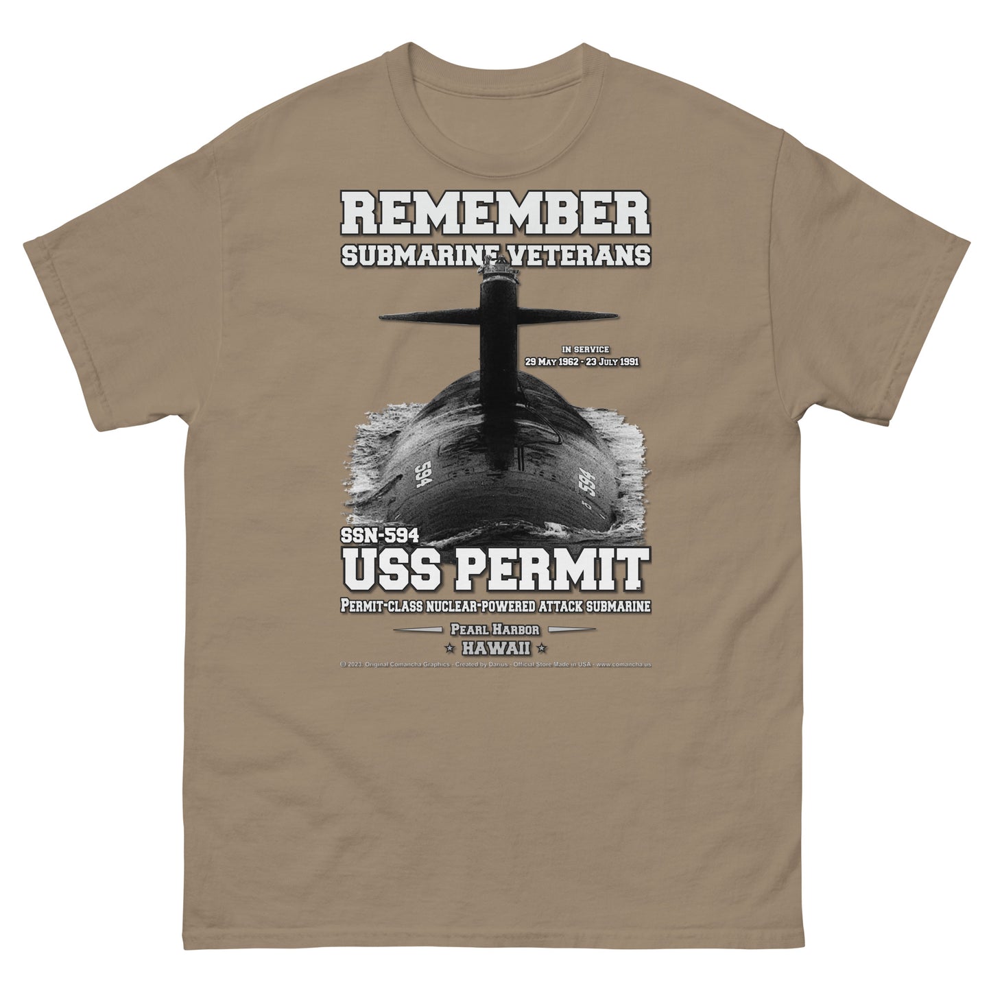 USS PERMIT SSN-594 Submarine T-Shirt