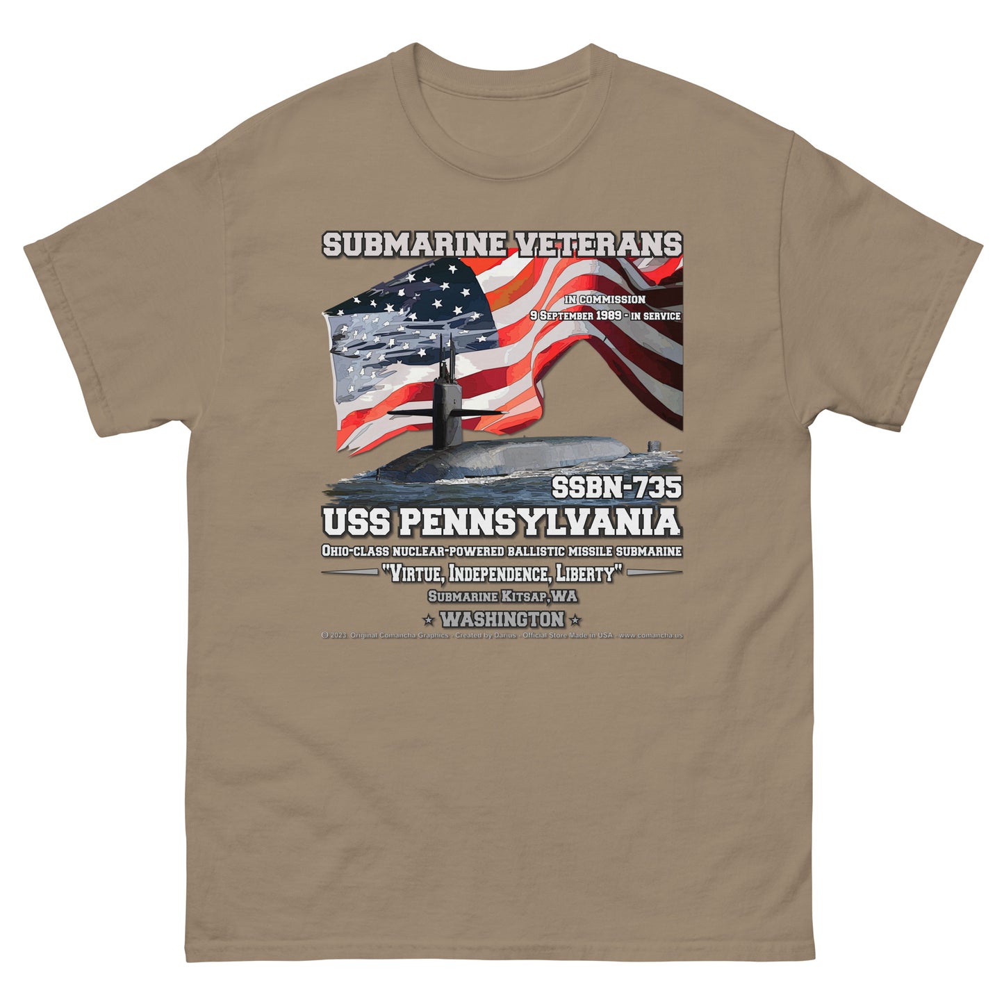USS PENSYLVANIA SSN-735 Submarine T-Shirt