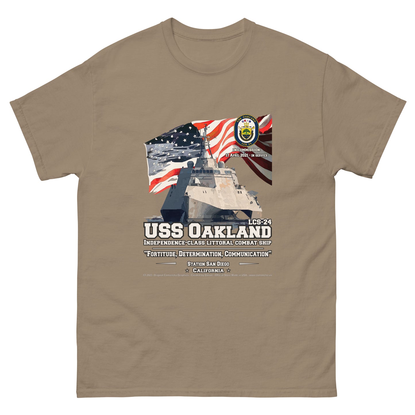 USS OAKLAND LCS-24 Littoral Comabat Ship T-shirt