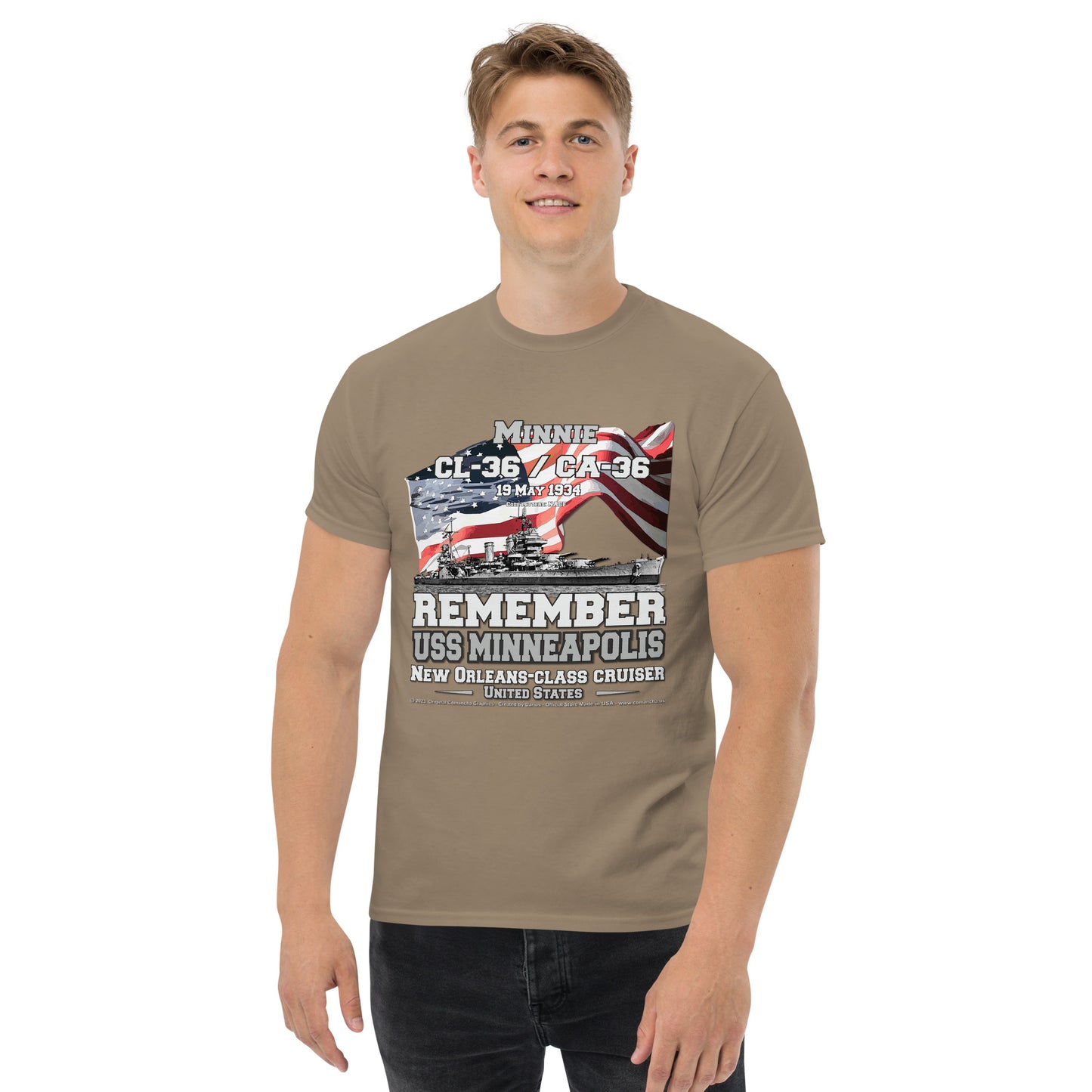 USS MINNEAPOLIS CL-36 Cruiser, Veterans T-Shirt, Comancha Navy Veterans T-Shirts,