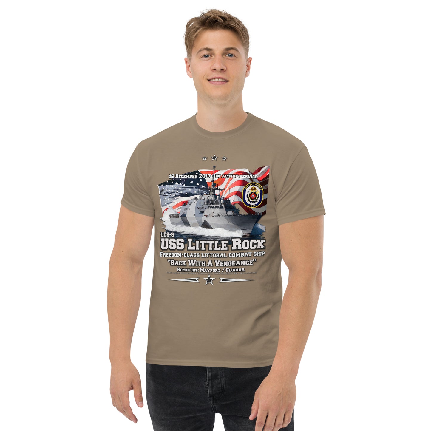 USS LITTLE ROCK LCS-9 Littoral Combat Ship T-Shirt