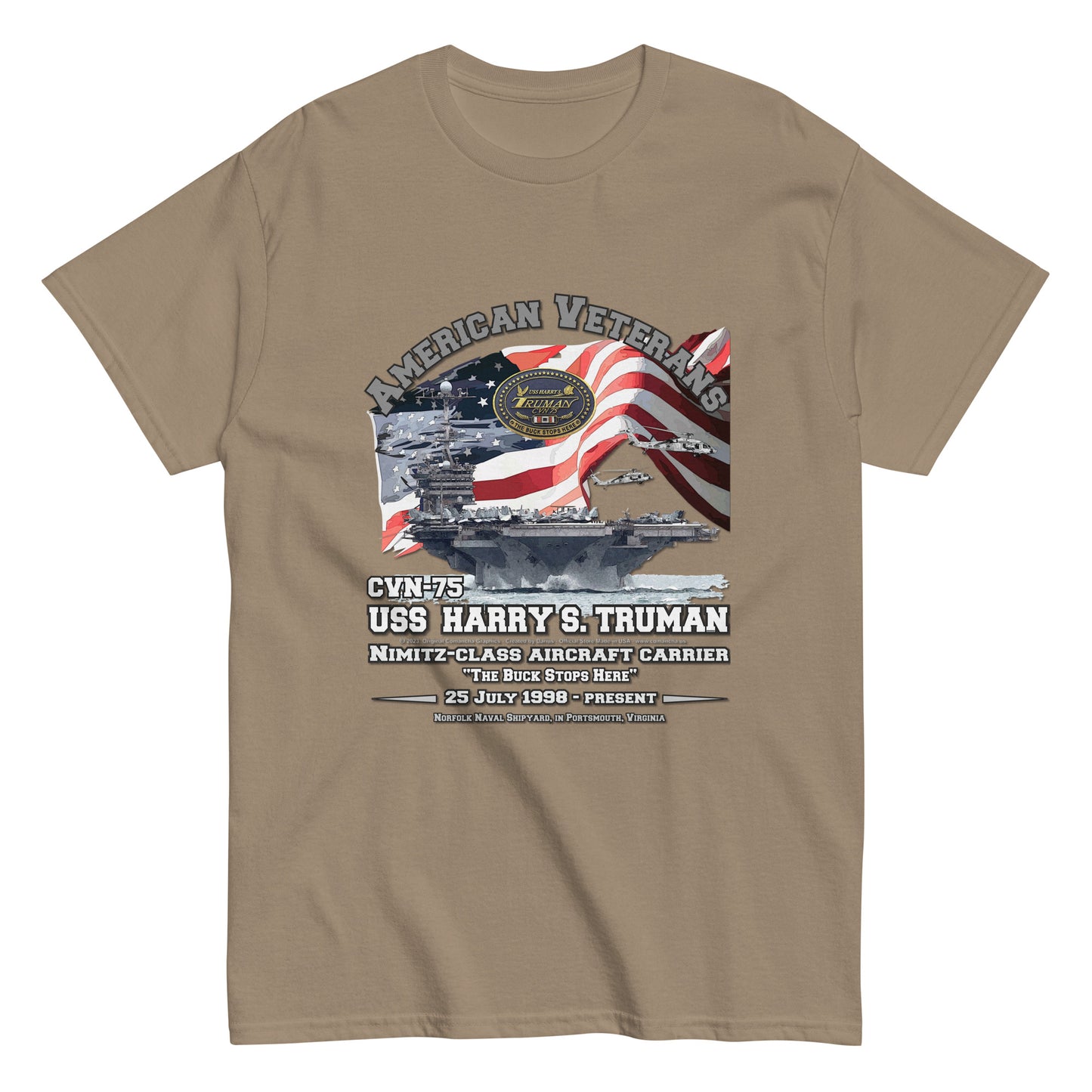 USS HARRY TRUMAN CVN-75 Aircraft Carrier Veterans Classic T-shirt, Comancha.us, USS HARRY TRUMAN CVN-75 t-shirt, Aircraft Carrier t-shirt, Veterans Classic T-shirt, Comancha.us, Navy T-Shirt,Navy ship tee,