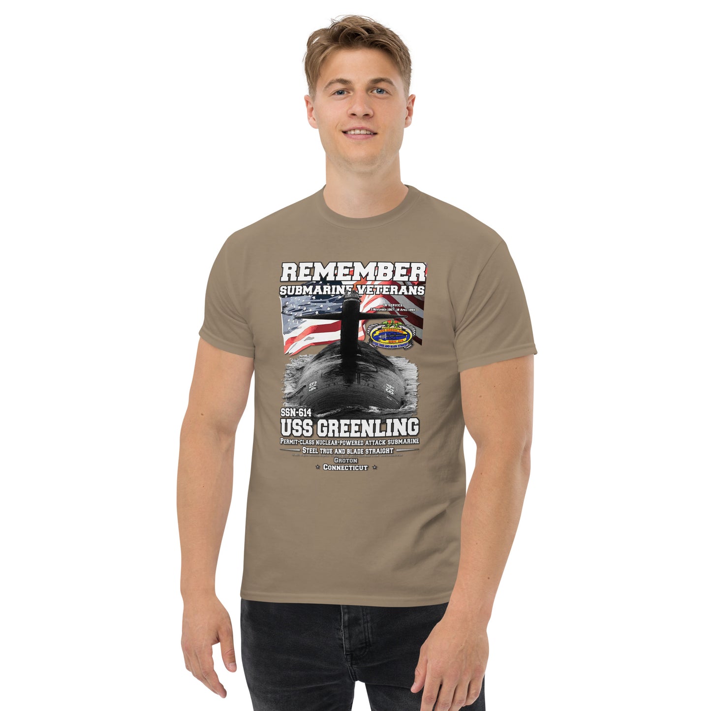 USS GREENLING SSG-614 Submarine t-shirt
