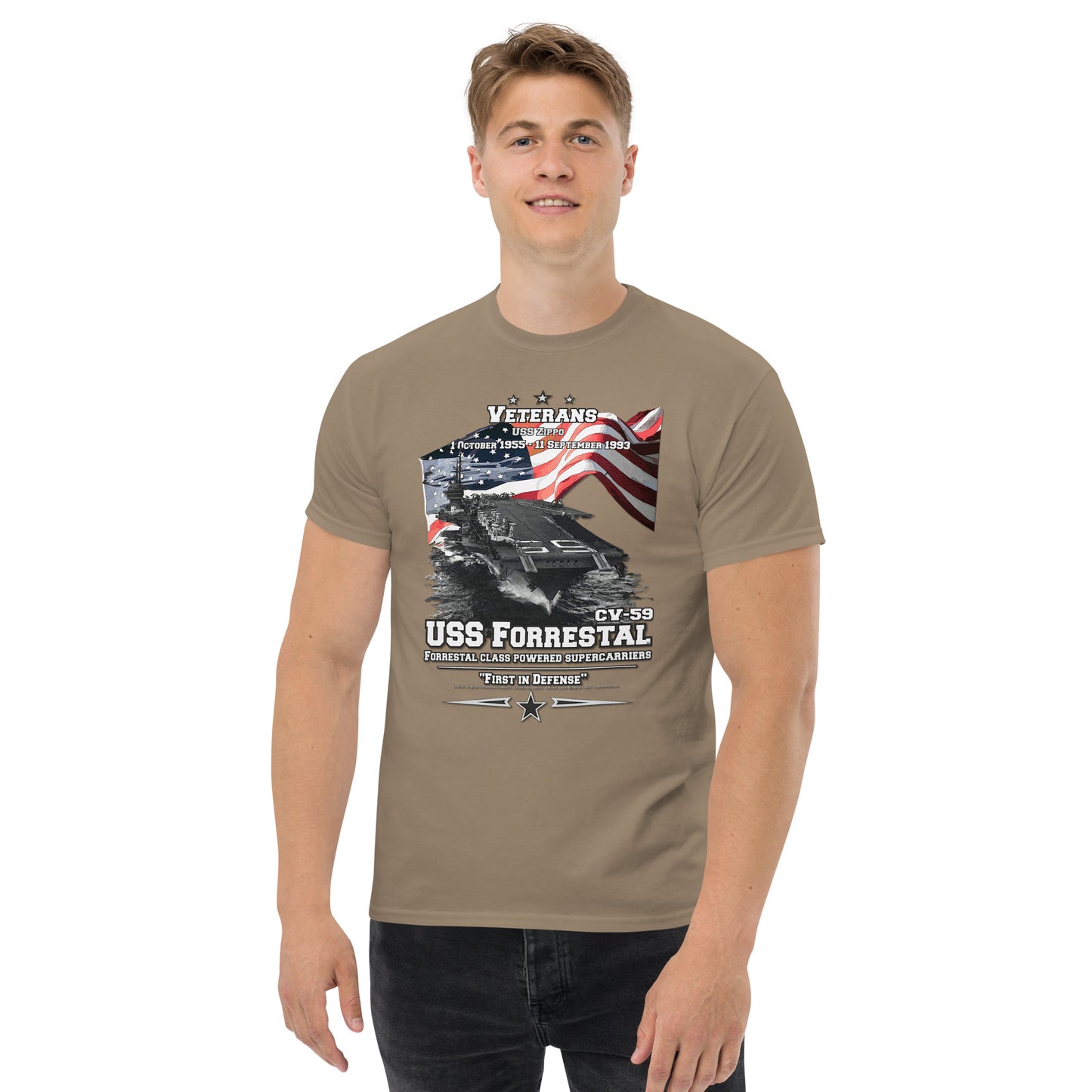 USS FORRESTAL CV-59 Aircraft Carrier t-shirt