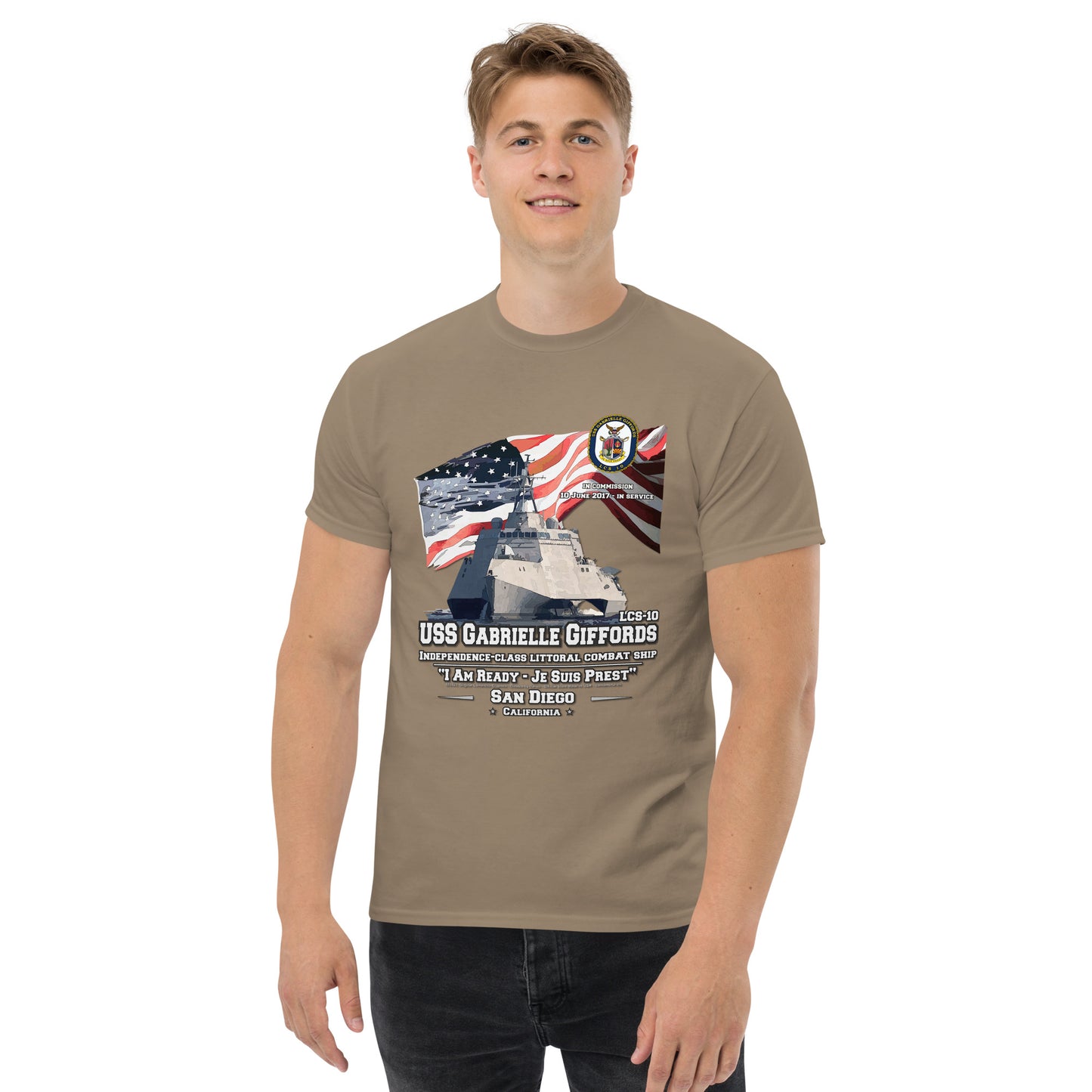 USS GABRIELLE GIFFORDS LCS-10 Littoral Combat Ship t-shirt