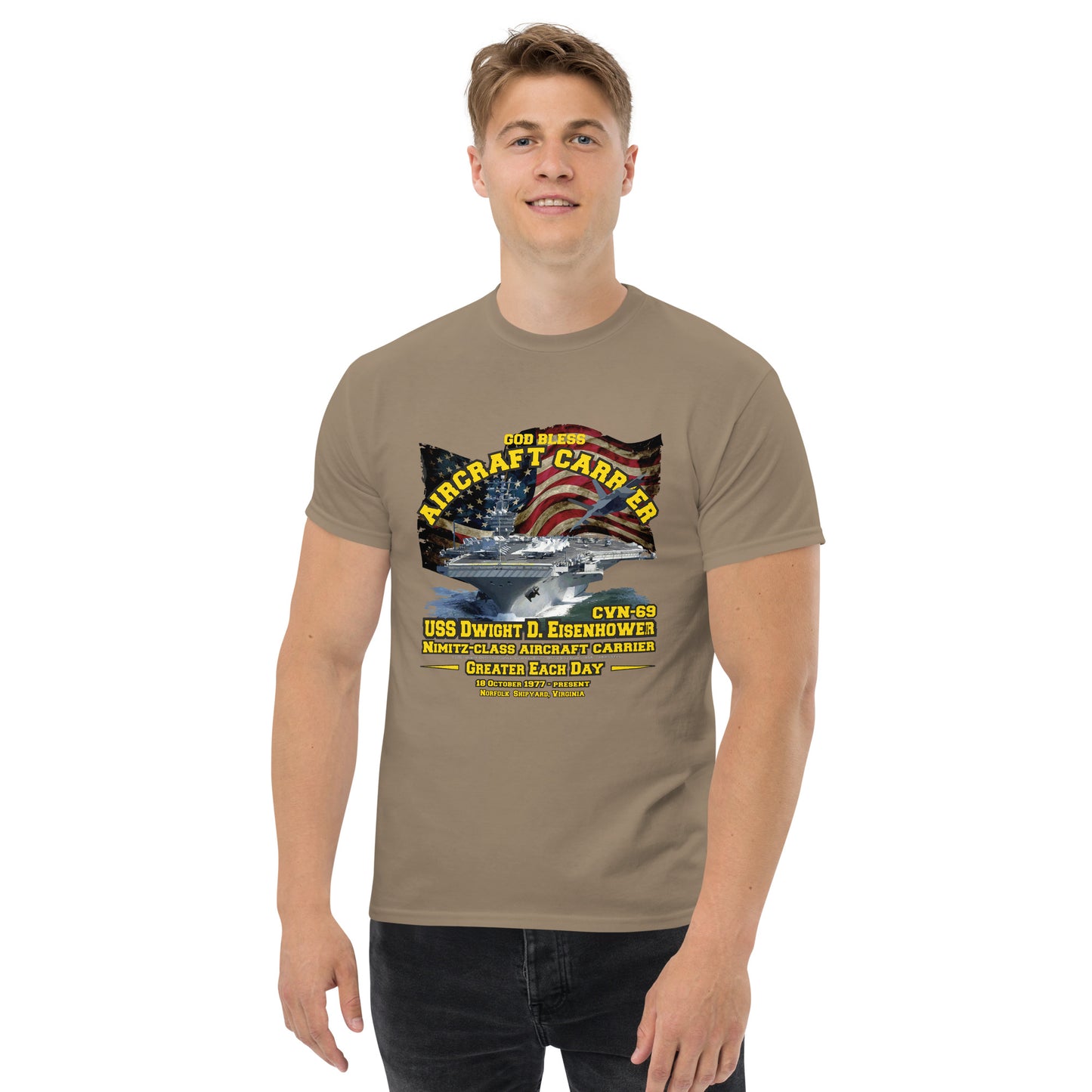 USS DWIGHT EISENHOWER CVN-69 Aircraft Carrier Tee
